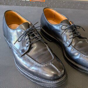 ALLEN EDMONDS "Dellwood" Men's Split-Toe Bluchers - Black Leather - Size 10.5 B